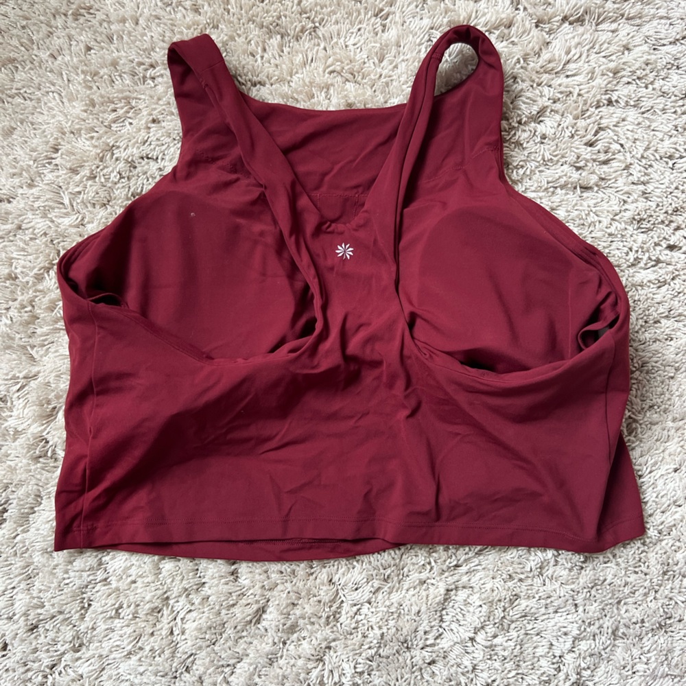 Athleta Dark Red Crop Bra 2XL EUC
